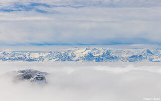 Distant Swiss Alps