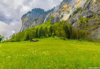 Lauterbrunnen Valley Farm Scene