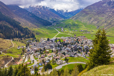 Swiss Alps Small Town