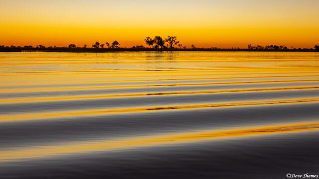 Botswana-Okavango Rippled Sunset print