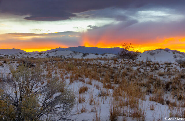 Fiery White Sands Sunset print