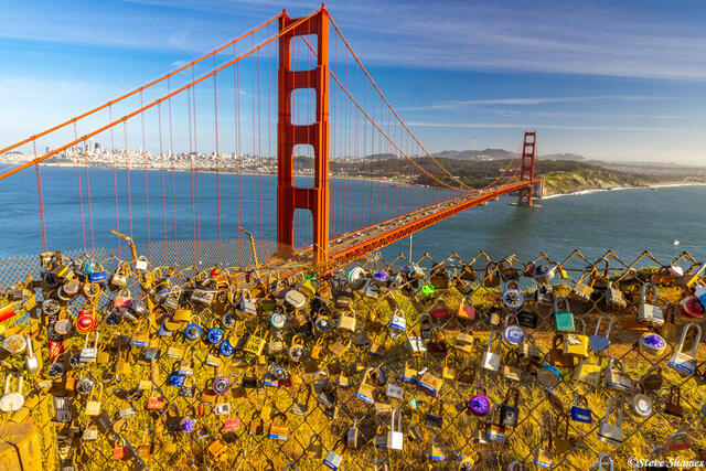 Golden Gate Bridge Padlocks print