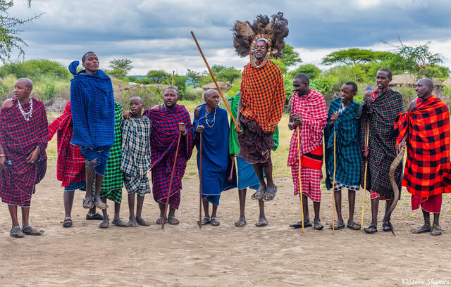 Maasai Men Jumping print