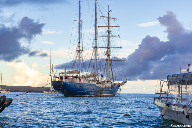 Puerto Ayora Galapagos Ship print