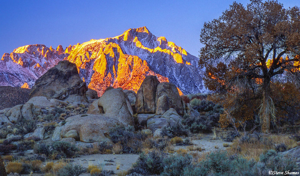 Lone Pine Peak Glowing Alabama Hills area, eastern California Steve