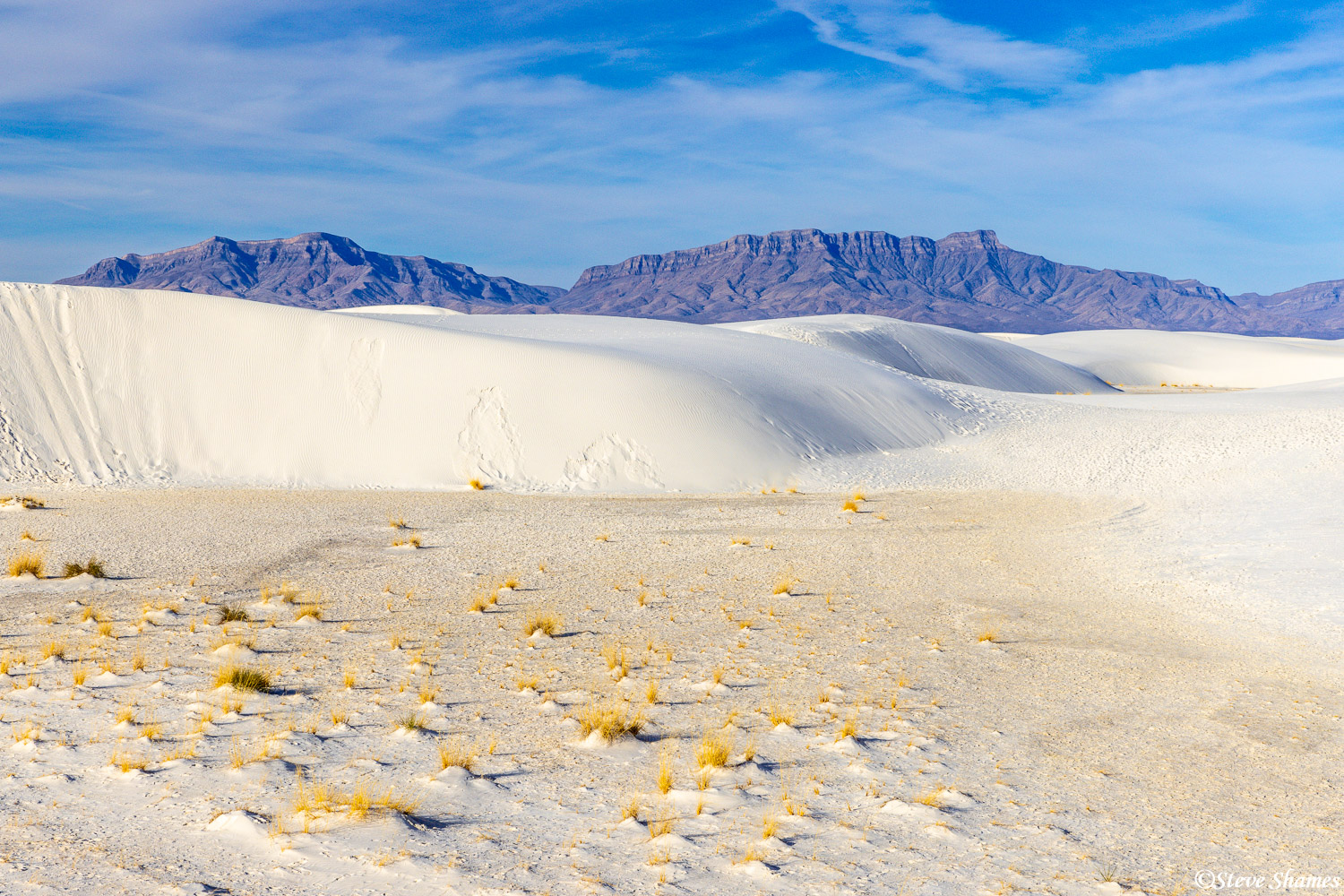 Here is the Alkali Flat Trail at White Sands. I like that nice view of the mountains in the back.
