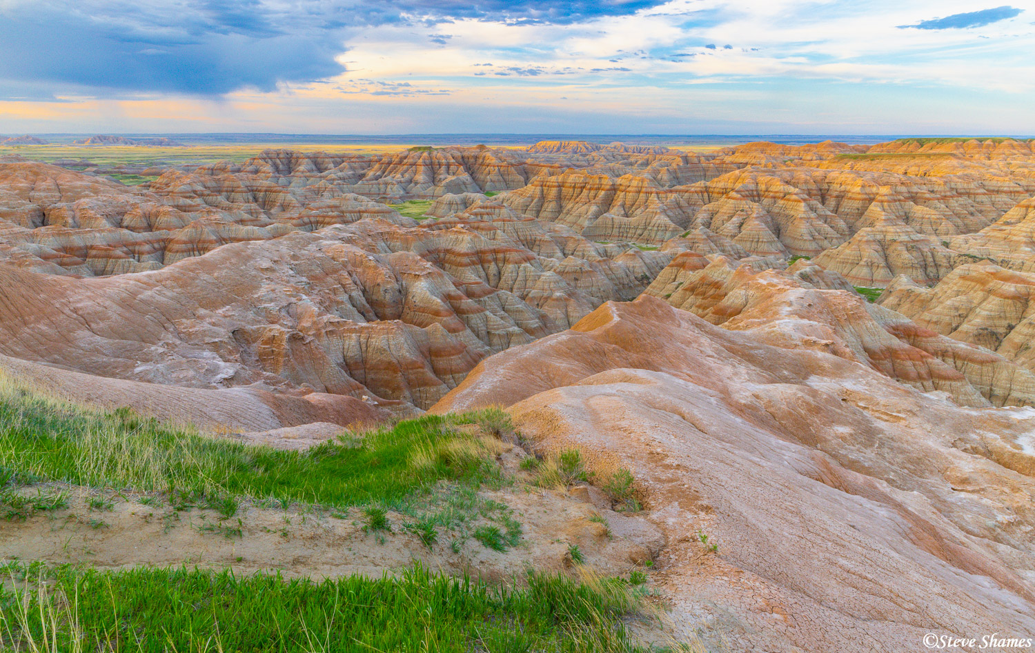 This is rugged terrain, which is why they call this the "Badlands" Early morning is the best time to see the colors.