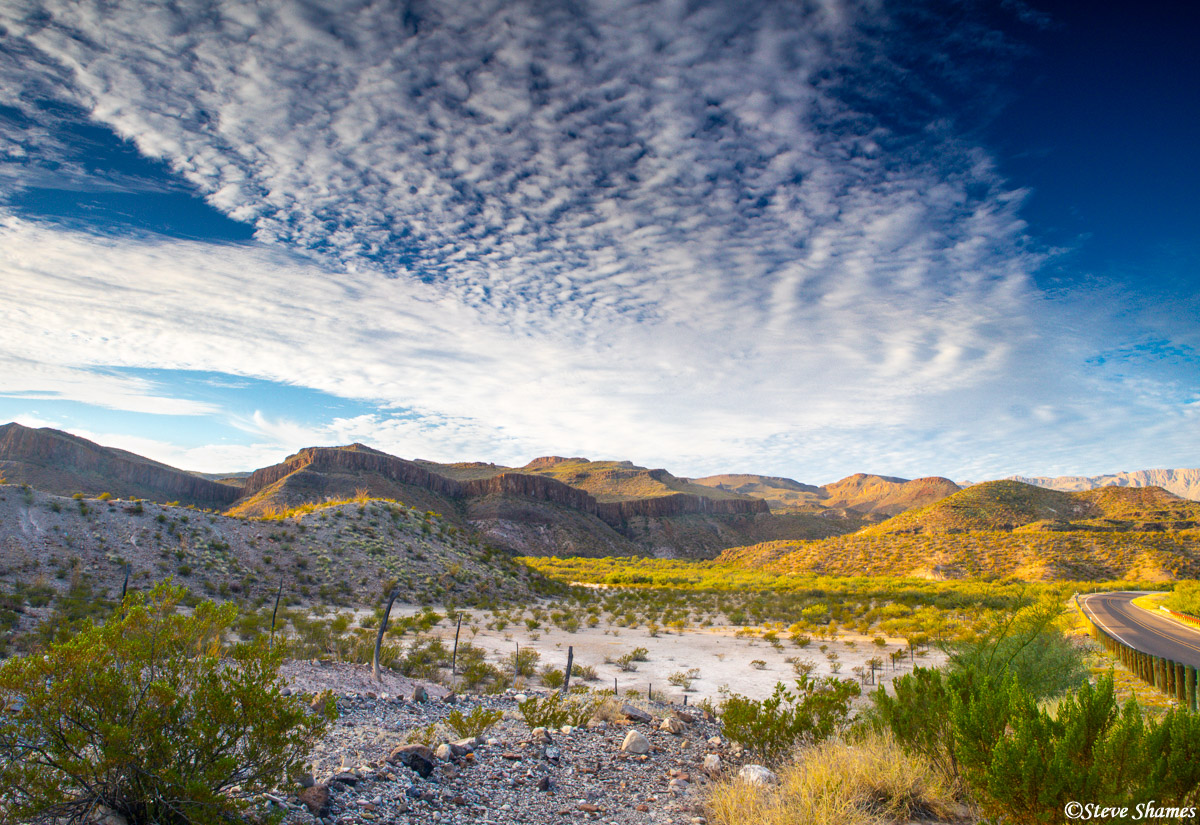 We had a great sky the morning we drove through Big Bend State Park.