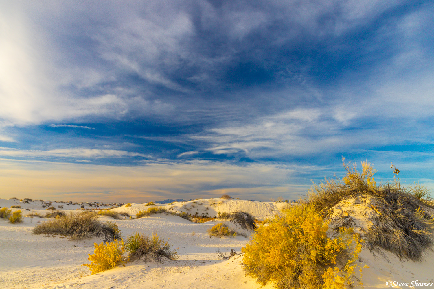 A big cloudy sky over White Sands.