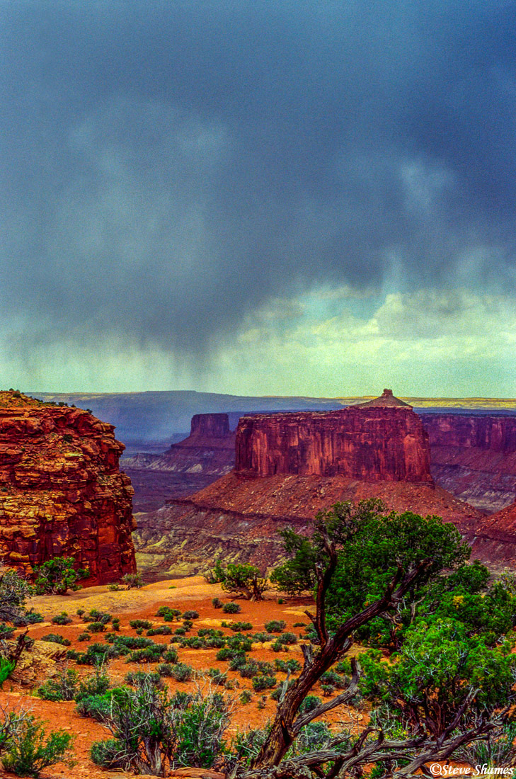 A dramatic sky over the canyonlands.