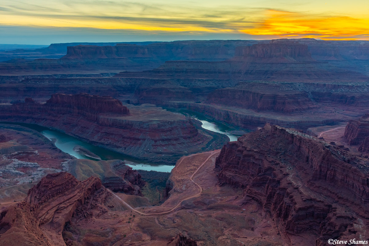 This is actually just outside of Canyonlands National Park, at Dead Horse Point State Park. This is a great spot for sunsets!