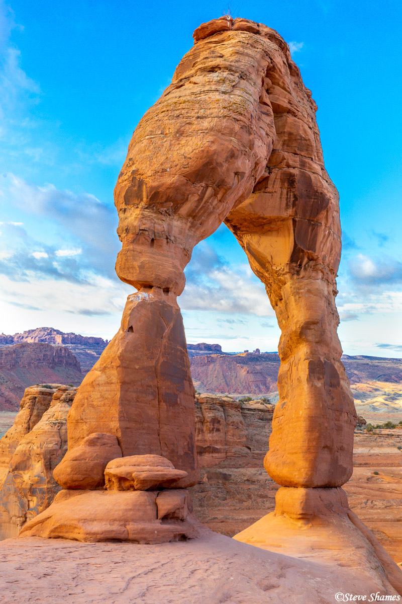 Delicate Arch, also known as Cowboy Chaps Arch. This is quite a hike to get to, but many people make this hike every day.