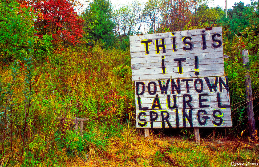 Here is my favorite sign in my drive across the country. I stayed at Stations Inn, in the tiny town of Laurel Springs, and just...