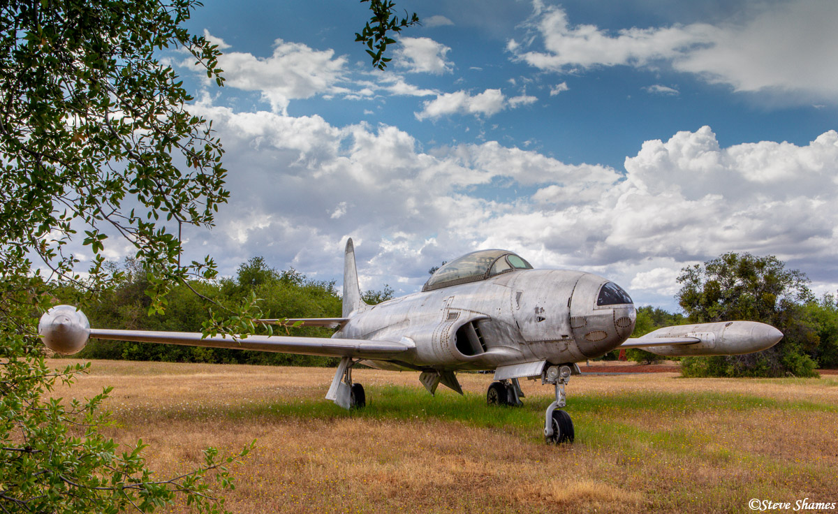 The tiny rural Eagles Nest Airport had this cool looking old jet in front.