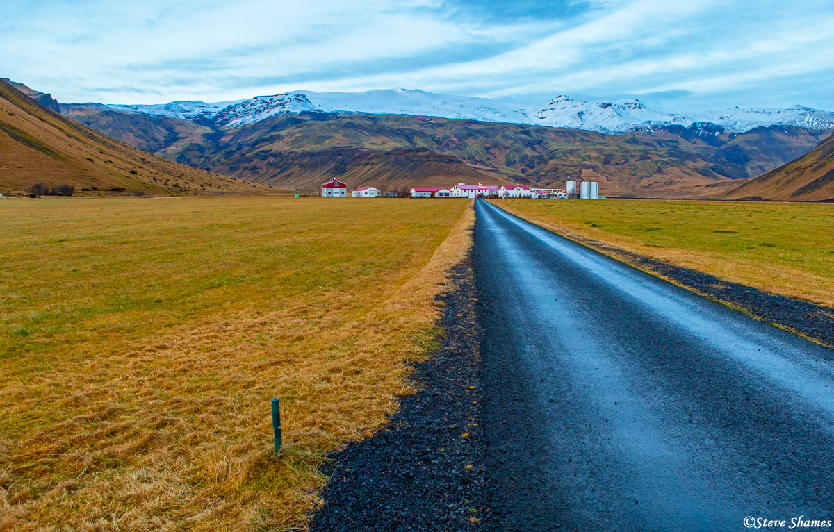 I like this pleasant farm scene. In the distance is the Eyjafjallajokull volcano. It was the one that blew in 2010 and disrupted...