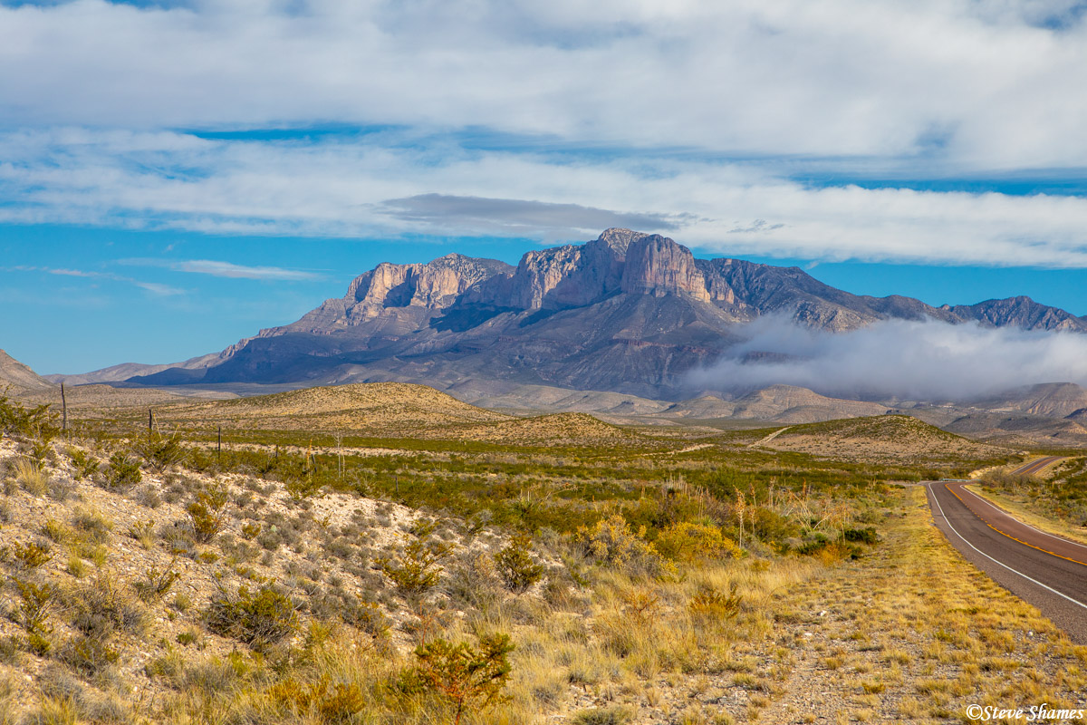 Great views of the Guadalupe Mountains along Highway 54.