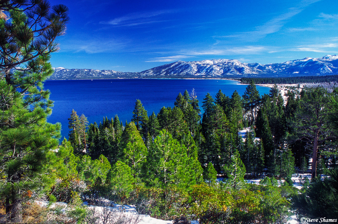 Lake Tahoe is the jewel of the Sierras, and has the bluest waters this side of Crater Lake.