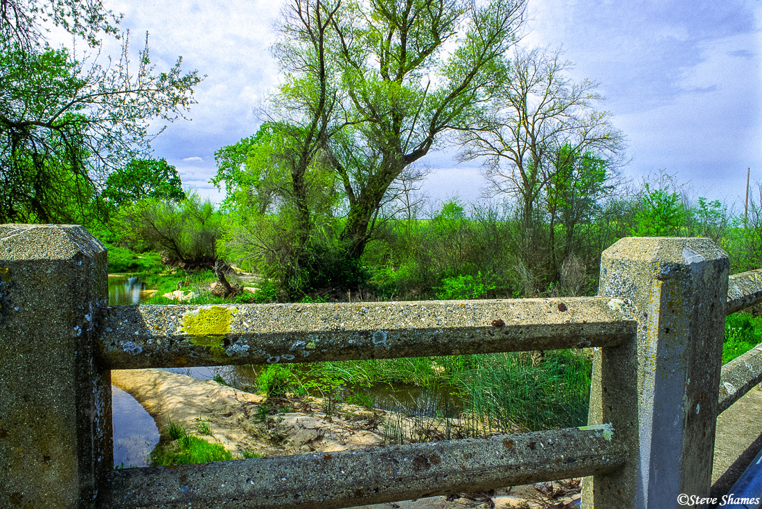 A charmingly rustic "stone" fence.