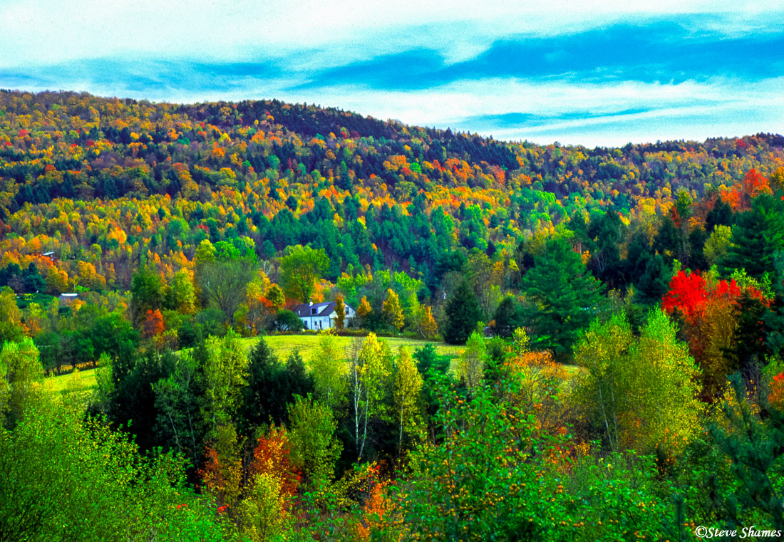 A rural landscape vista in central Vermont, close to the town of Ludlow.