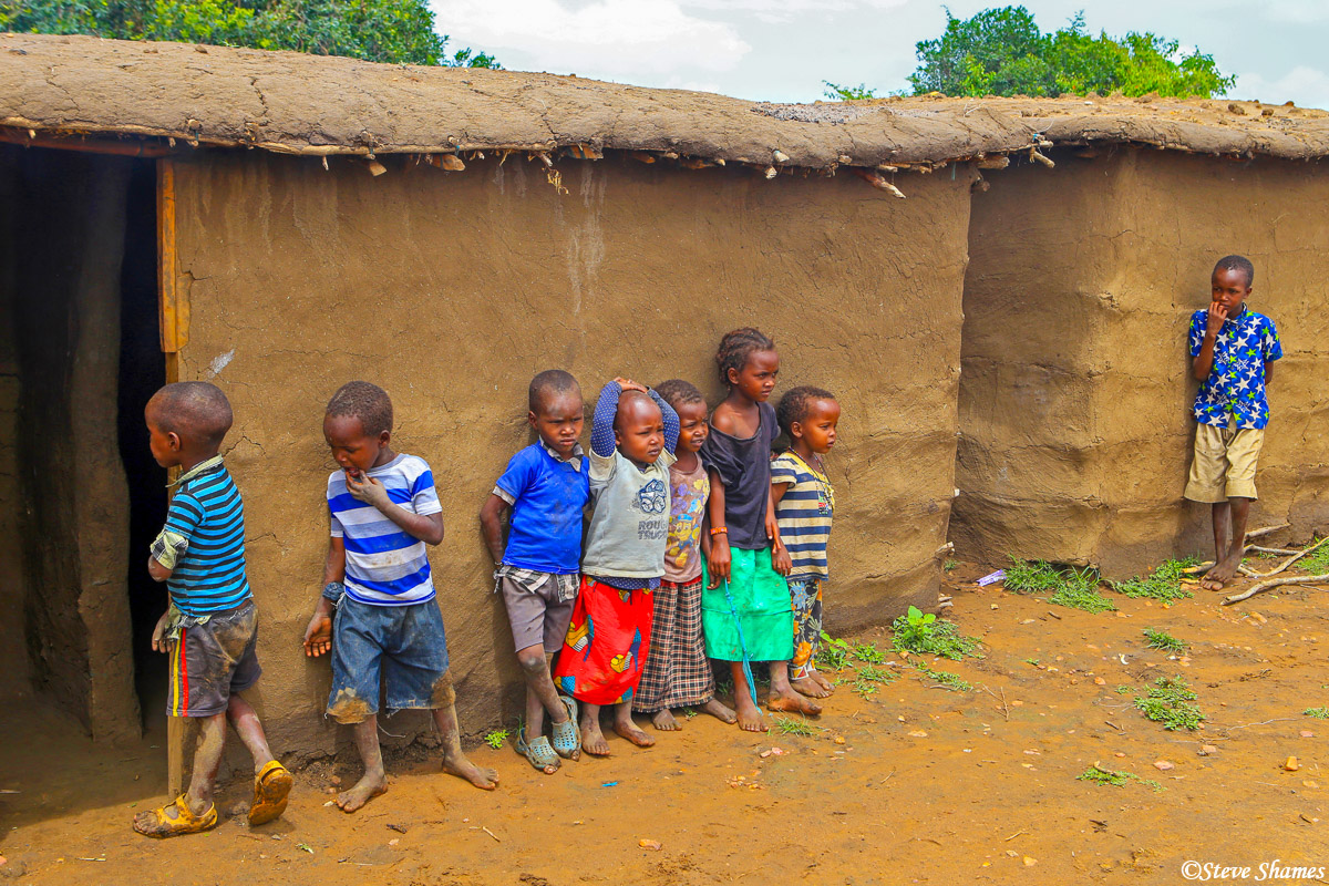 Maasai children. Once they get older, they then start wearing the traditional attire that the adults wear.