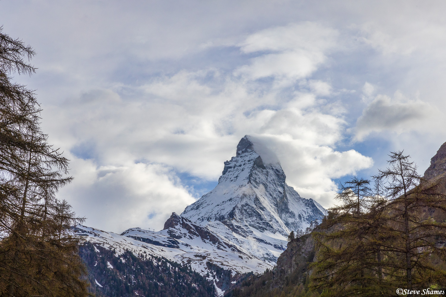 Things change so quickly -- the sky filled with clouds, and the Matterhorn started to disappear. I do like this final shot of...