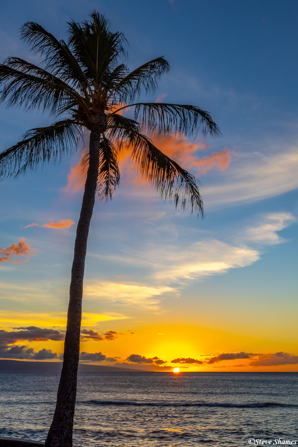 Palm trees and sunsets, a great combination all over the Hawaiian Islands.
