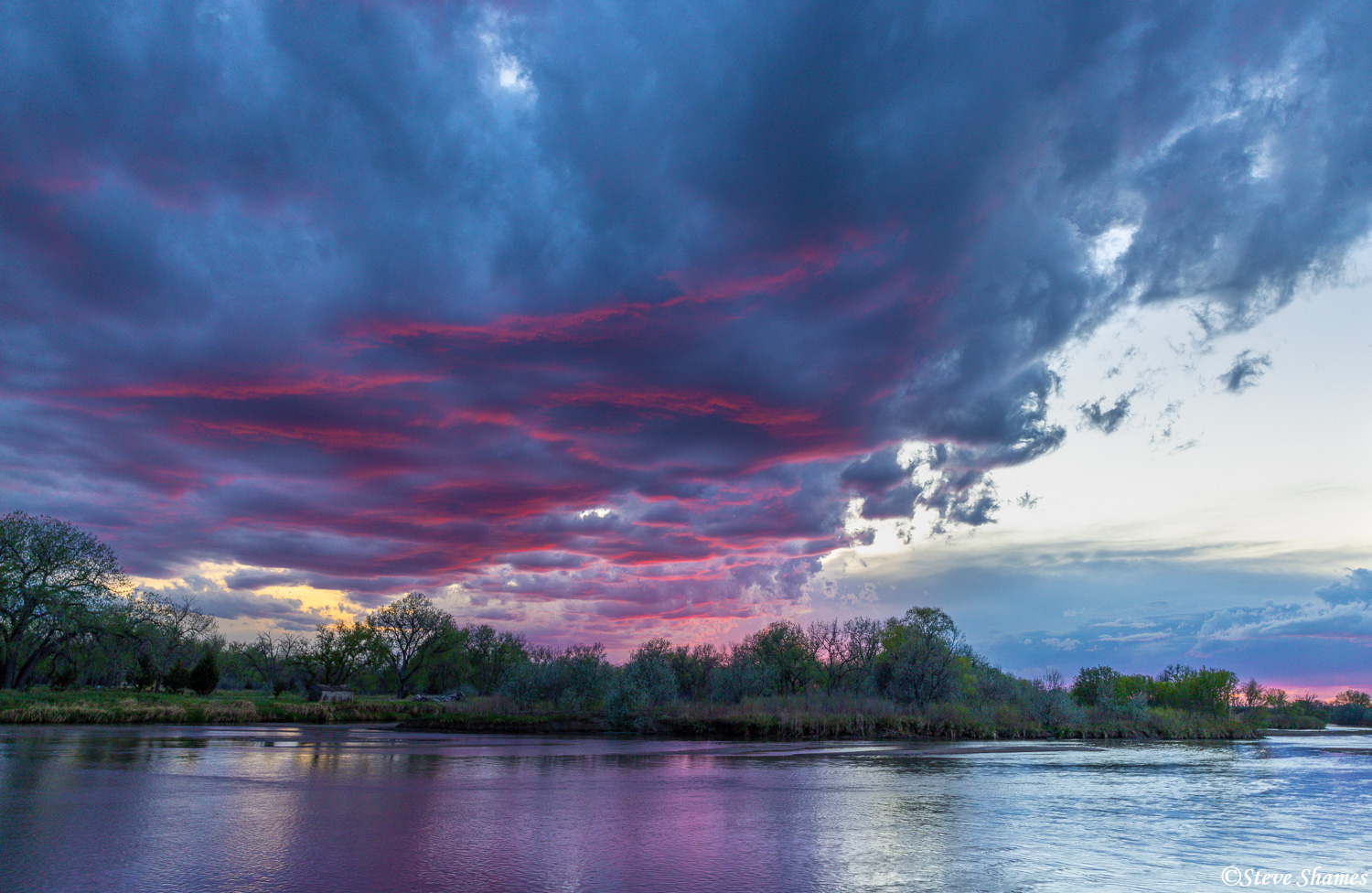 After a massive hail storm, we had a great sunset along the North Platte River in Bridgeport.