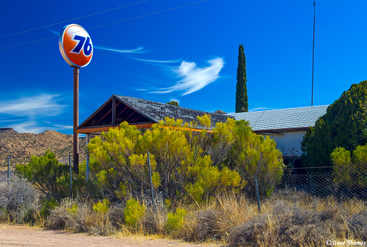 A typical scene along the old Route 66 -- an abandoned gas station. Of course the freeway put most all of these out of business...