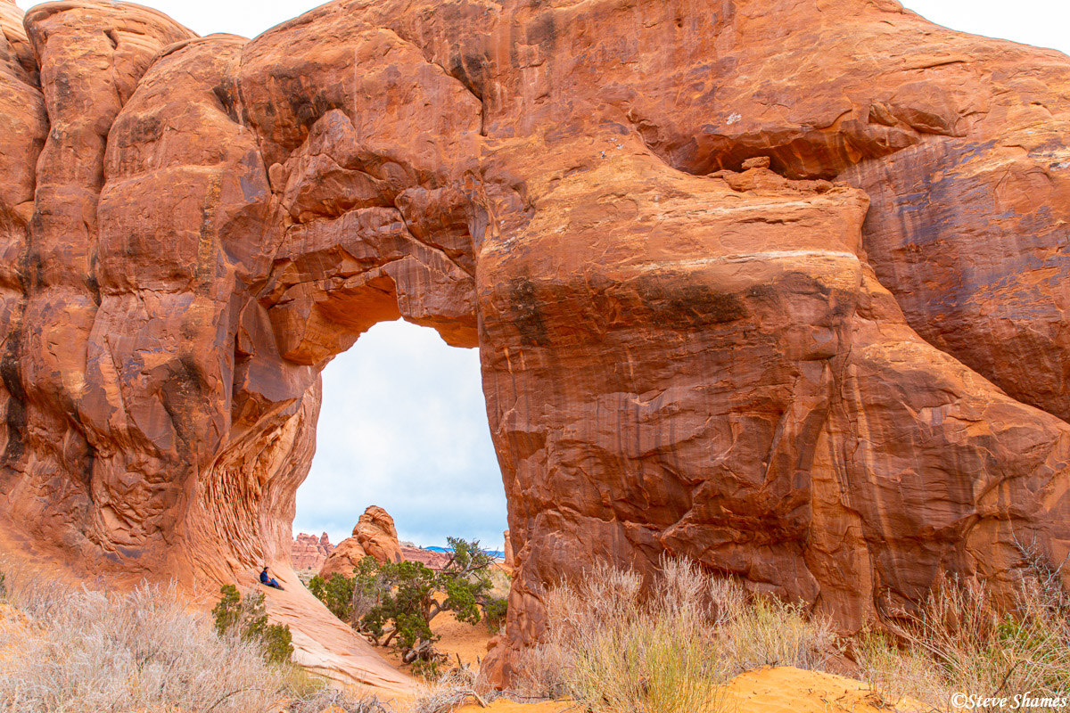 Here is "Pine Tree Arch", and that person sitting there gives it a sense of scale.