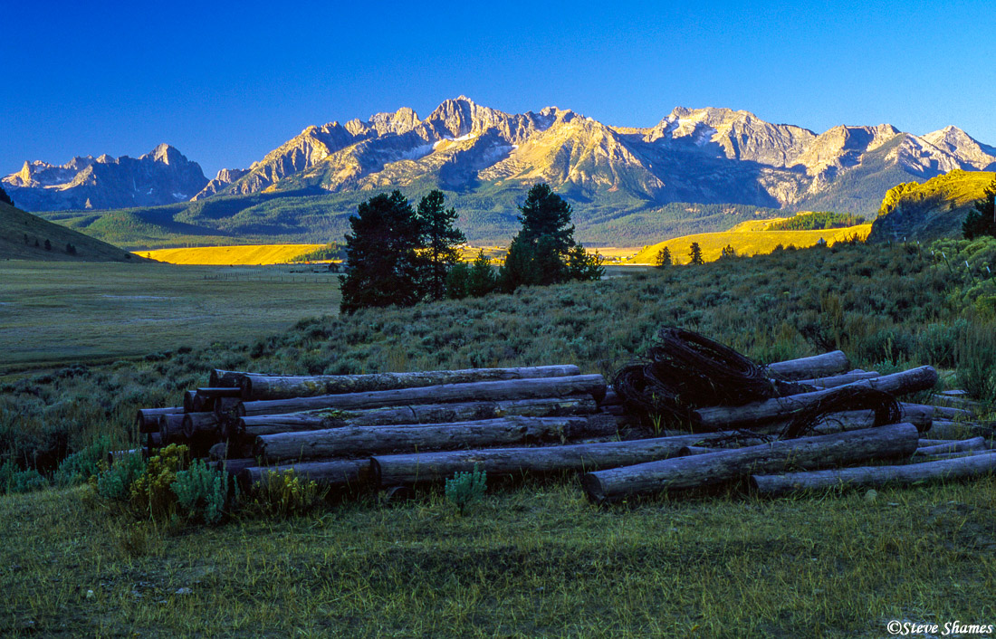 The Sawtooth Mountains dominate the view anywhere around the town of Stanley.