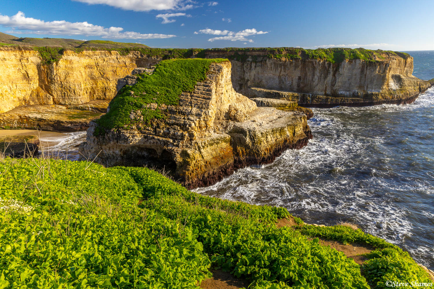 This spot is known as "Shark Fin Cove" That rock in the middle kind of resembles a sharks fin at the right angle.