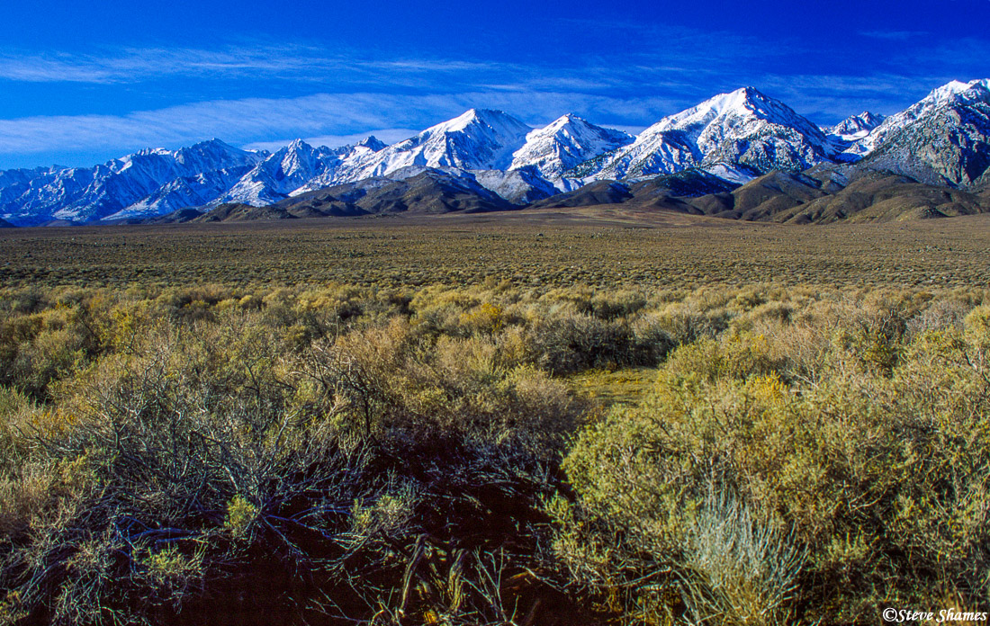 Lots of beautiful mountain scenes as you drive the Owens Valley up&nbsp;Highway 395.