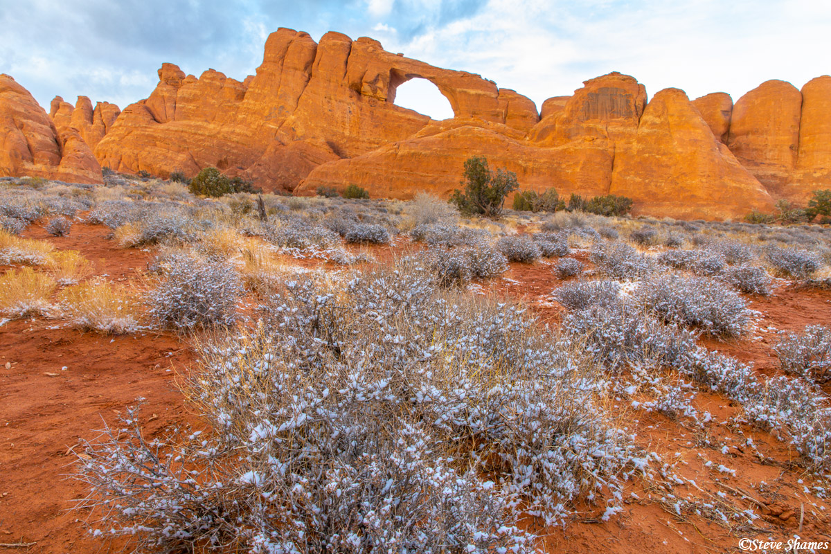 Here is Skyline Arch, after a dusting of snow.