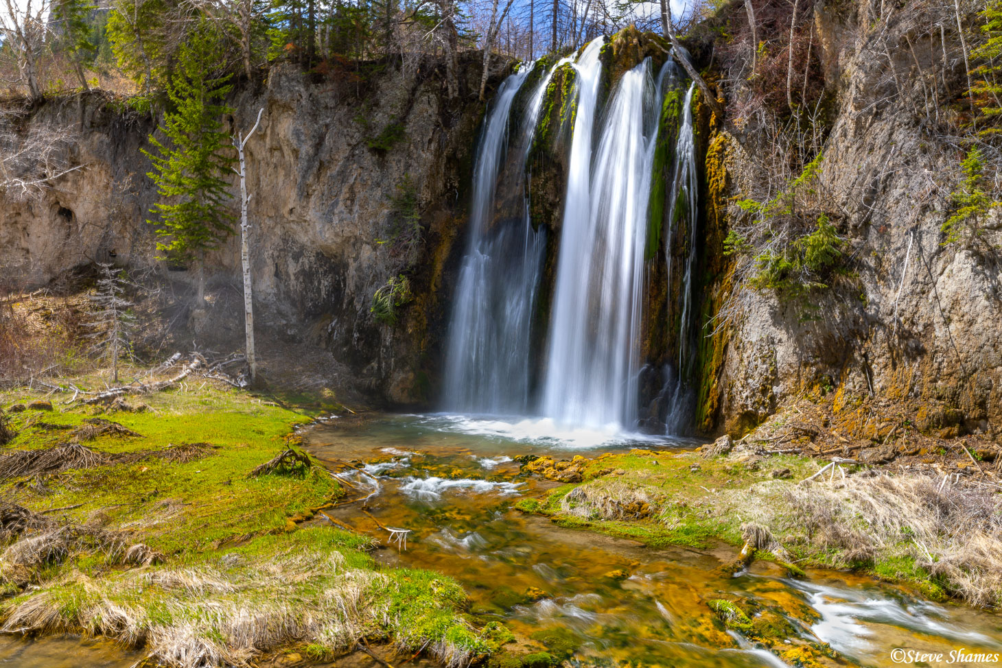 Here is Spearfish Falls, one of several great waterfalls in the Black Hills.