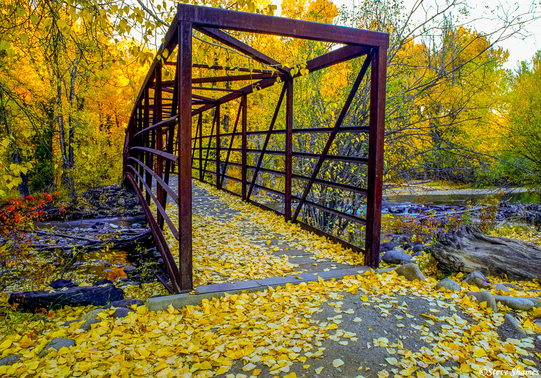 Close to Sun Valley was this rustic metal walking bridge.