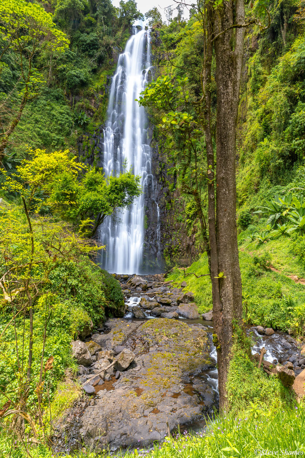 Here is the scenic Materuni Waterfall. On the lower slopes of Mt. Kilimanjaro.
