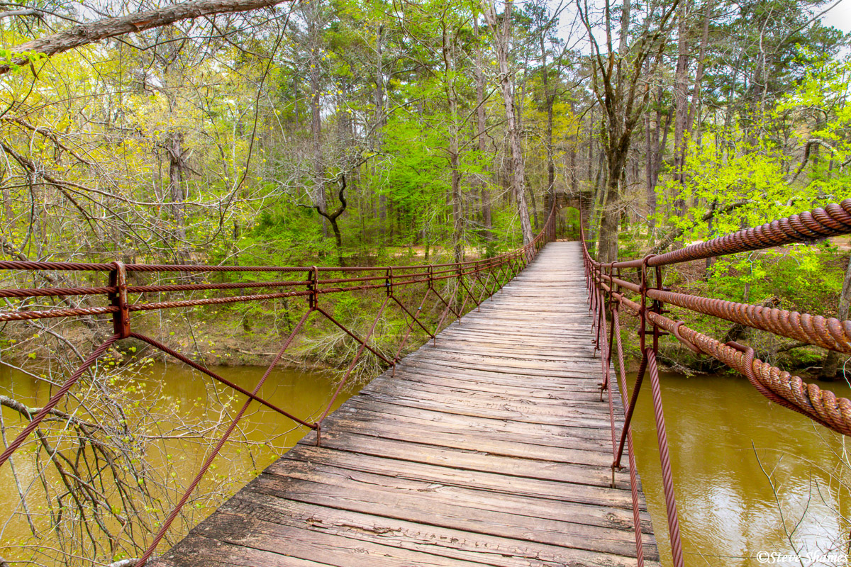 Along the Natchez Trace Parkway is Tishomingo State Park, with its swinging bridge.