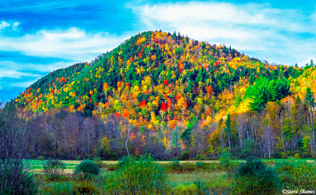 This hill in Vermont is wearing its coat of many colors.