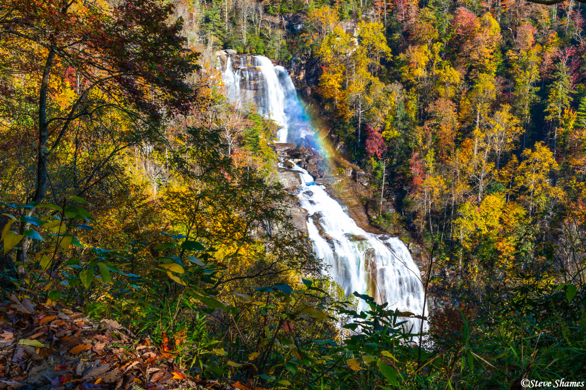 Another view of White Water Falls, with a hint of a rainbow.